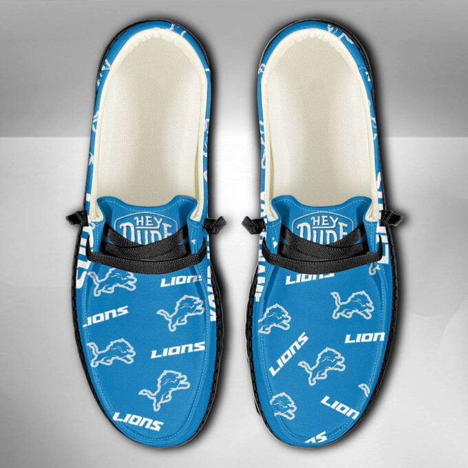 NFL Detroit Lions Hey Dude Shoes Wally Lace Up Loafers Moccasin Slippers HDS0277
