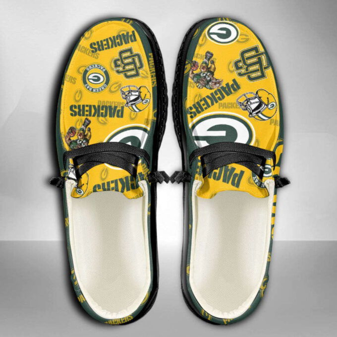 NFL Green Bay Packers Hey Dude Shoes Wally Lace Up Loafers Moccasin Slippers HDS0396