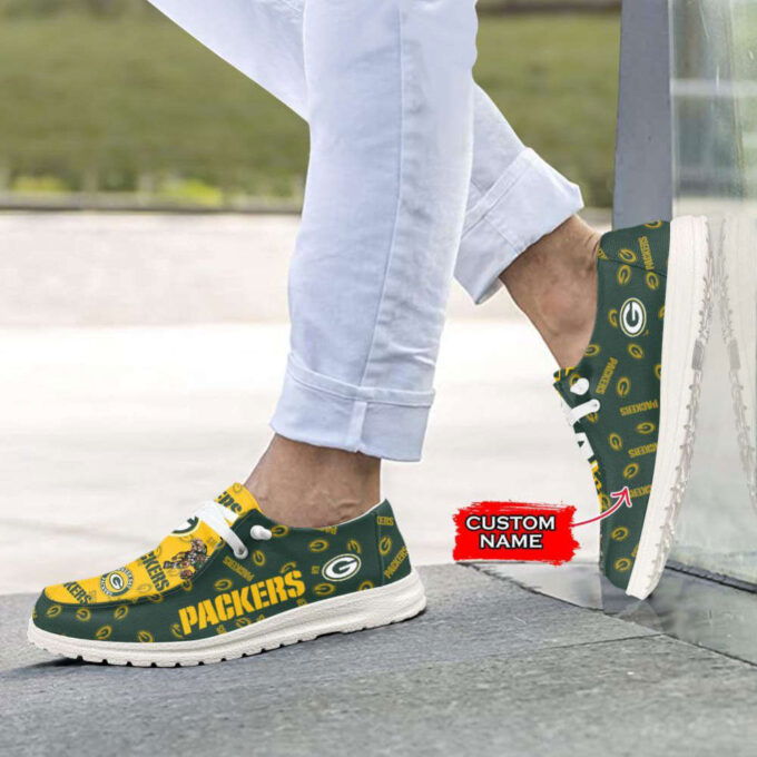 NFL Green Bay Packers Hey Dude Shoes Wally Lace Up Loafers Moccasin Slippers HDS0396