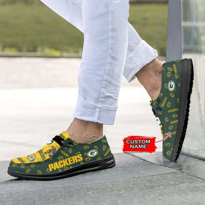 NFL Green Bay Packers Hey Dude Shoes Wally Lace Up Loafers Moccasin Slippers HDS0396