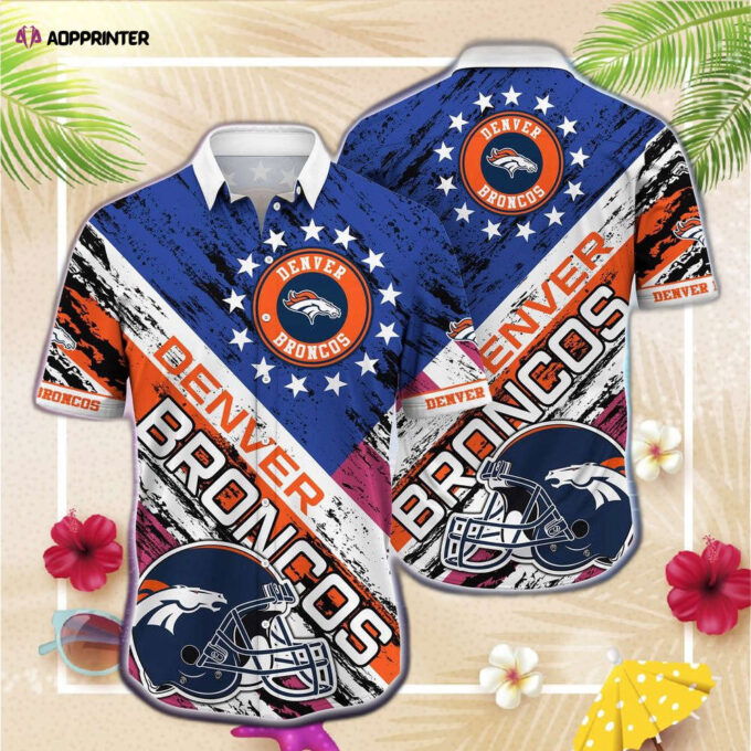 NFL Hawaiian Shirt Denver Broncos and Tshirt rugby helmet