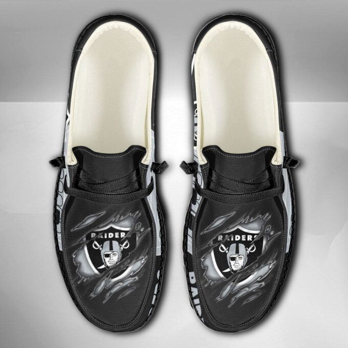 NFL Las Vegas Raiders Hey Dude Shoes Wally Lace Up Loafers Moccasin Slippers