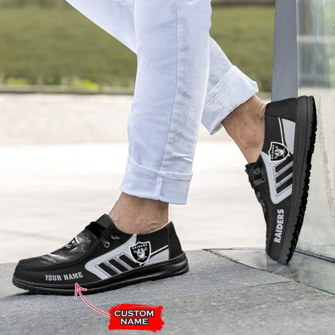 NFL Las Vegas Raiders Hey Dude Shoes Wally Lace Up Loafers Moccasin Slippers