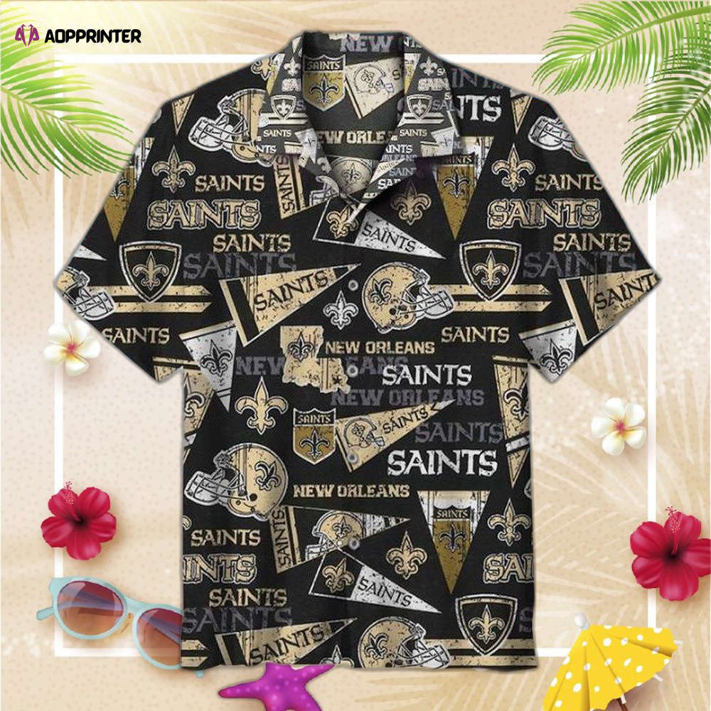 NFL New Orleans Saints Casual Hawaiian Shirt Short Sleeve NFL New Orleans Saints Casual Hawaiian Shirt Short Sleeve