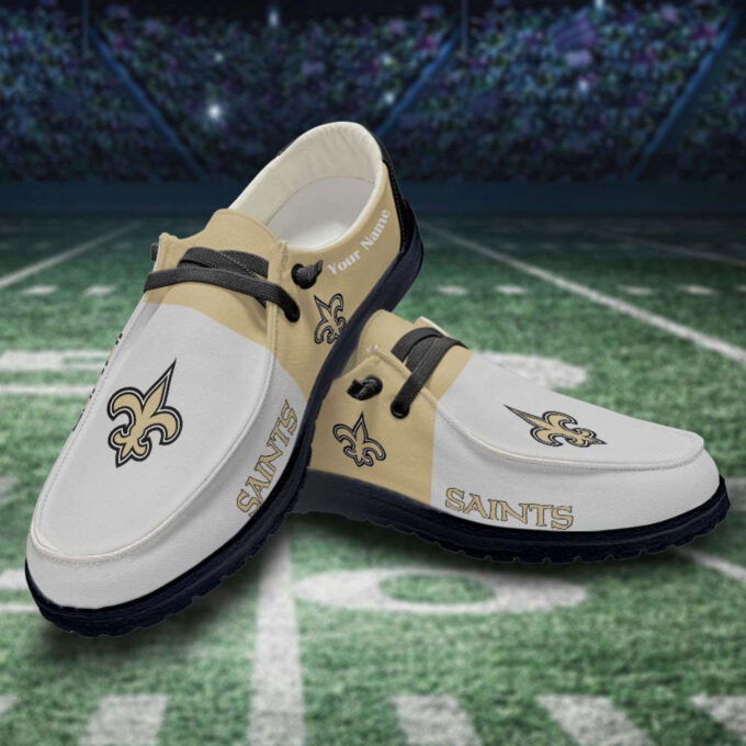 NFL New Orleans Saints Hey Dude Shoes Wally Lace Up Loafers Moccasin Slippers