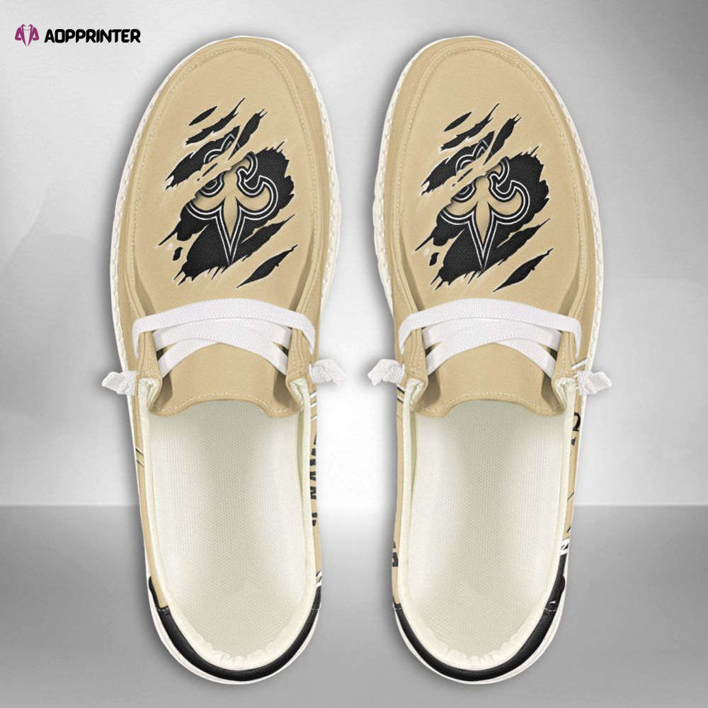 NFL New Orleans Saints Hey Dude Shoes Wally Lace Up Loafers Moccasin Slippers Fan Gifts NFL New Orleans Saints Hey Dude Shoes Wally Lace Up Loafers Moccasin Slippers Fan Gifts