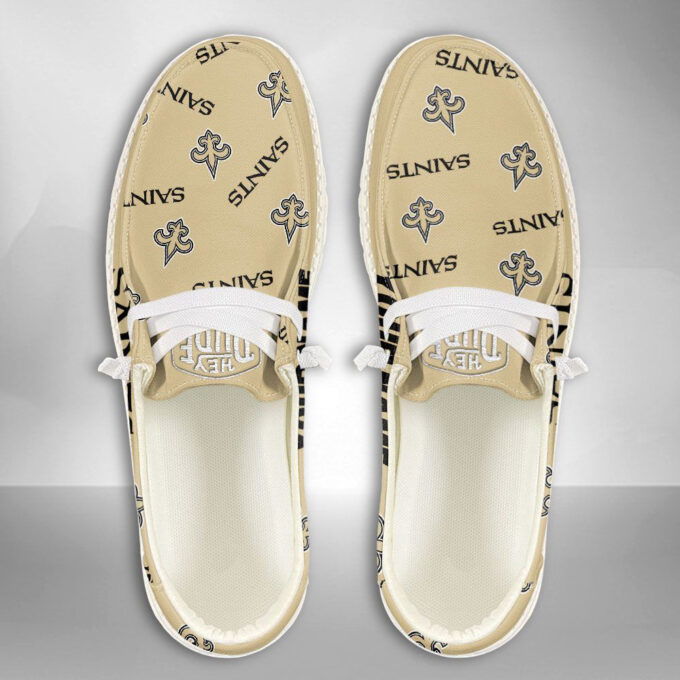 NFL New Orleans Saints Hey Dude Shoes Wally Lace Up Loafers Moccasin Slippers HDS0794