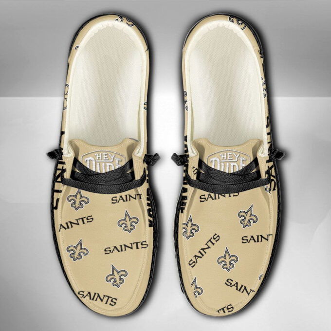 NFL New Orleans Saints Hey Dude Shoes Wally Lace Up Loafers Moccasin Slippers HDS0794