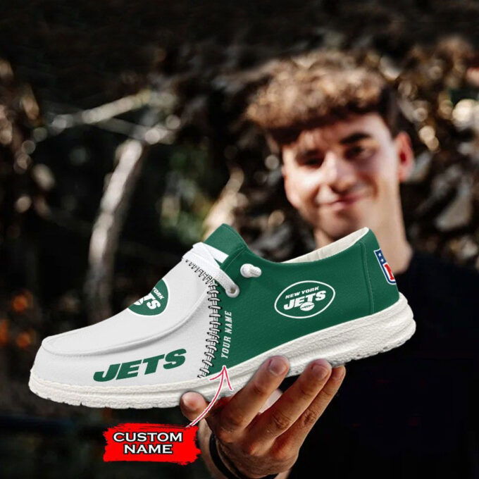 NFL New York Jets Hey Dude Shoes Wally Lace Up Loafers Moccasin Slippers