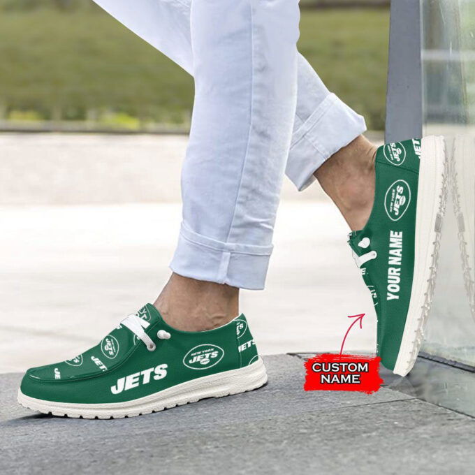 NFL New York Jets Hey Dude Shoes Wally Lace Up Loafers Moccasin Slippers HDS0807