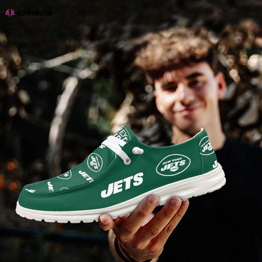 NFL New York Jets Hey Dude Shoes Wally Lace Up Loafers Moccasin Slippers HDS0807 NFL New York Jets Hey Dude Shoes Wally Lace Up Loafers Moccasin Slippers HDS0807