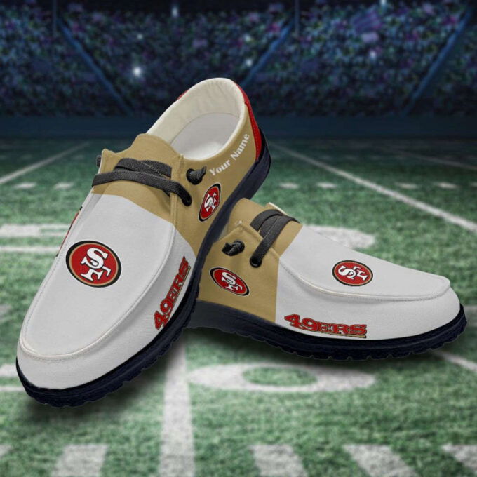 NFL San Francisco 49ers Hey Dude Shoes Wally Lace Up Loafers Moccasin Slippers HDS1054