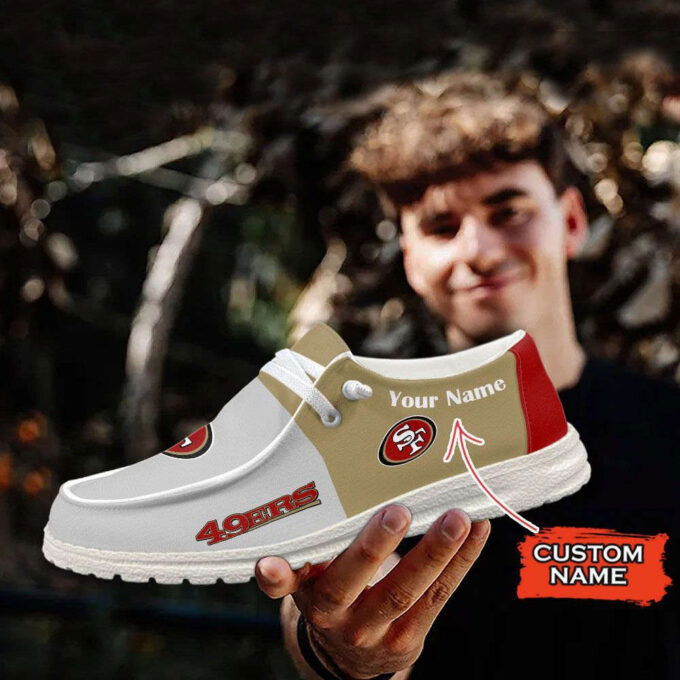 NFL San Francisco 49ers Hey Dude Shoes Wally Lace Up Loafers Moccasin Slippers HDS1054