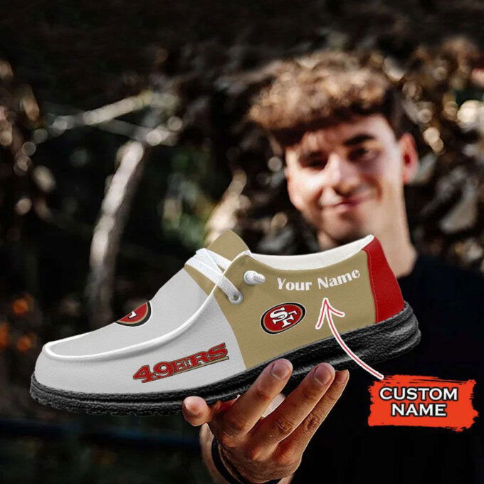 NFL San Francisco 49ers Hey Dude Shoes Wally Lace Up Loafers Moccasin Slippers HDS1054