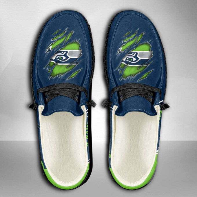 NFL Seattle Seahawks Hey Dude Shoes Wally Lace Up Loafers Moccasin Slippers HDS1063