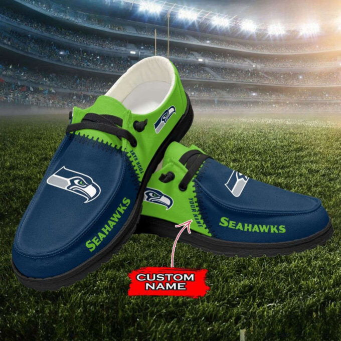 NFL Seattle Seahawks Hey Dude Shoes Wally Lace Up Loafers Moccasin Slippers HDS1066