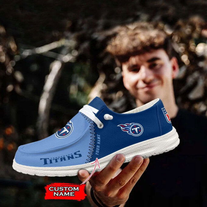 NFL Tennessee Titans Hey Dude Shoes Wally Lace Up Loafers Moccasin Slippers
