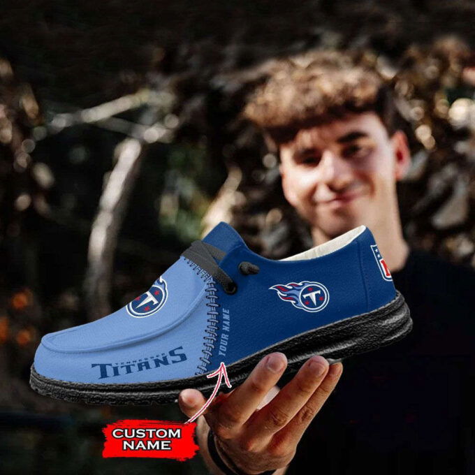 NFL Tennessee Titans Hey Dude Shoes Wally Lace Up Loafers Moccasin Slippers