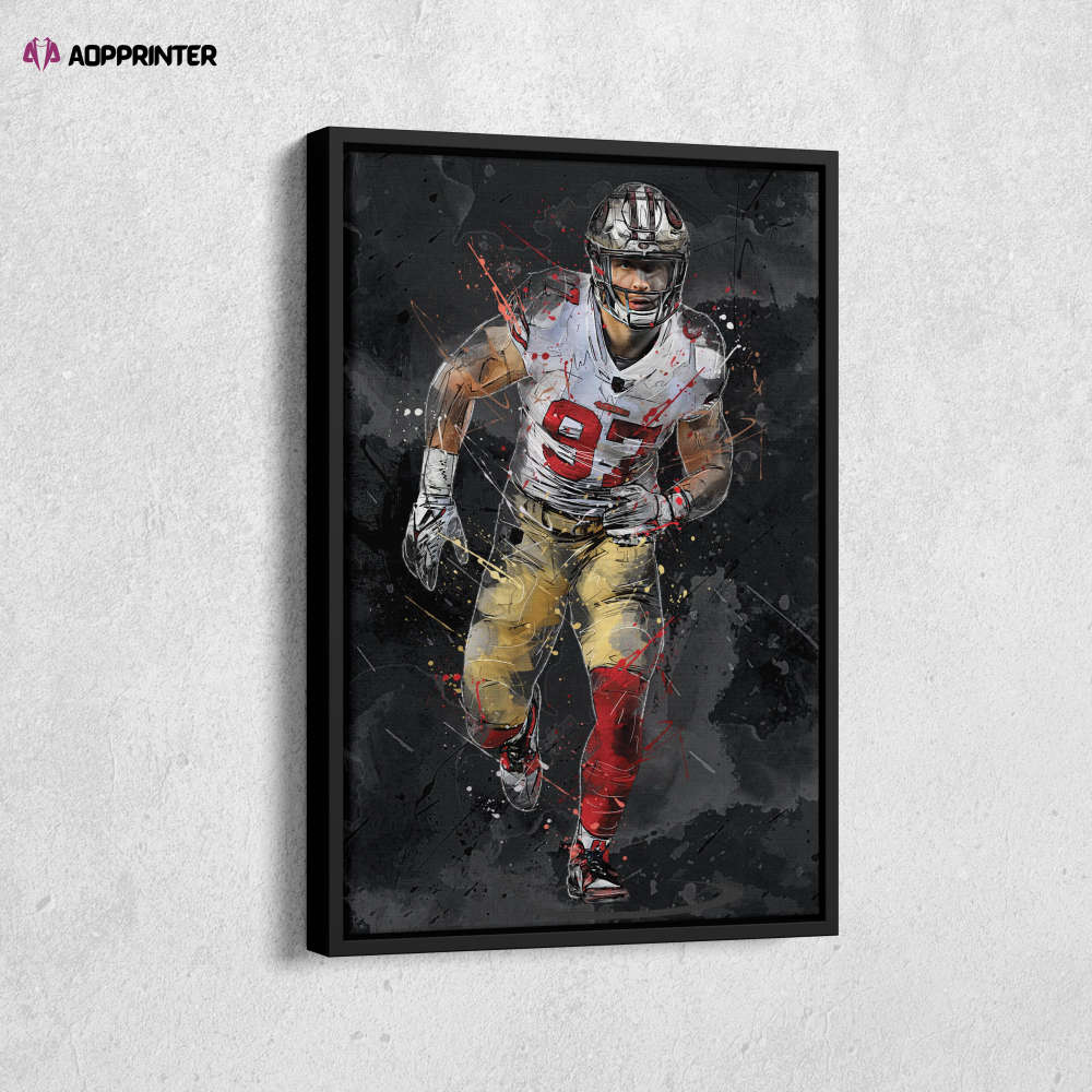 Nick Bosa Art San Francisco 49ers NFL Canvas Wall Art Home Decor Framed Poster Man Cave Gift Nick Bosa Art San Francisco 49ers NFL Canvas Wall Art Home Decor Framed Poster Man Cave Gift