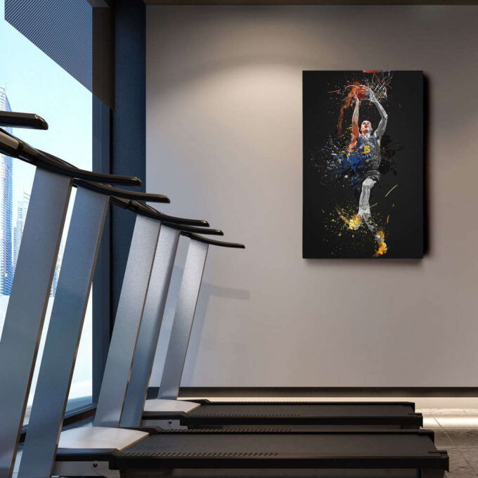 Nikola Jokic Art Dunk Denver Nuggets NBA Wall Art Home Decor Hand Made Poster Canvas Print