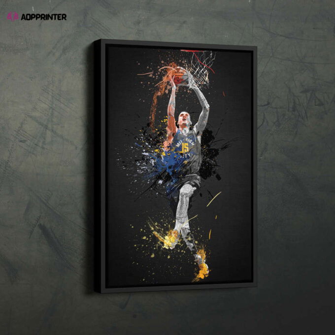 Nikola Jokic Art Dunk Denver Nuggets NBA Wall Art Home Decor Hand Made Poster Canvas Print