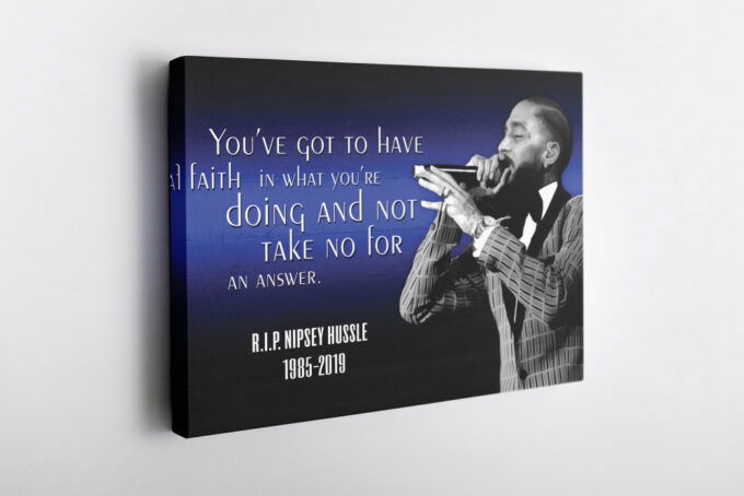 Nipsey Hussle Rapper Motivation Canvas Unique Design Wall Art Print Hand Made Ready to Hang Custom Design