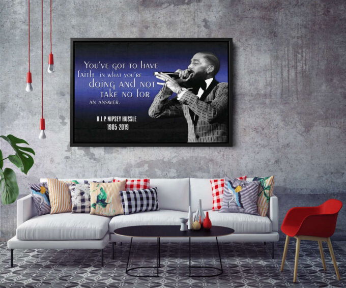 Nipsey Hussle Rapper Motivation Canvas Unique Design Wall Art Print Hand Made Ready to Hang Custom Design