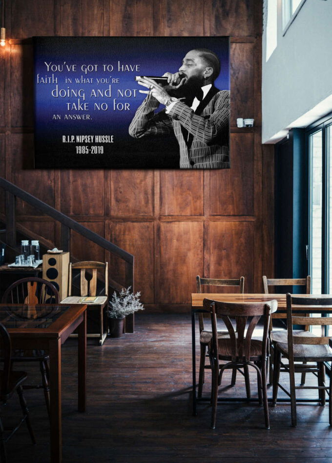 Nipsey Hussle Rapper Motivation Canvas Unique Design Wall Art Print Hand Made Ready to Hang Custom Design
