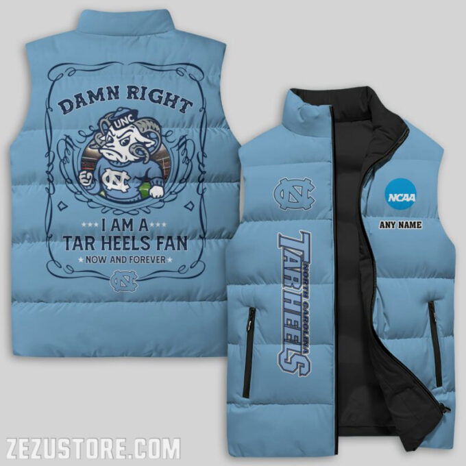 North Carolina Tar Heels NCAA Sleeveless Puffer Jacket Custom For Fans Gifts