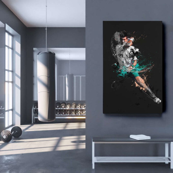 Novak Djokovic Art Tennis Wall Art Home Decor Hand Made Poster Canvas Print