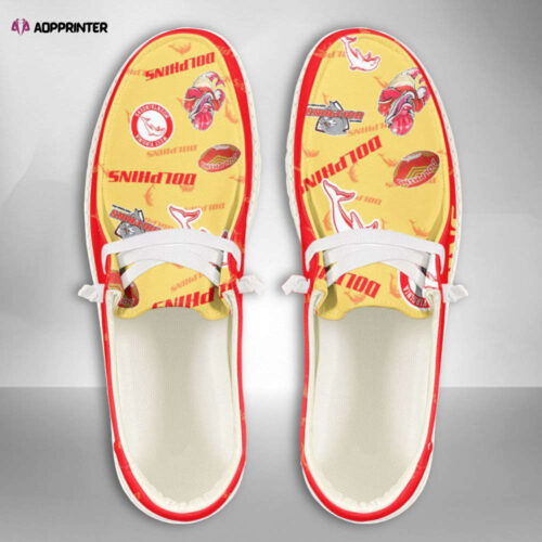 NRL Dolphins Hey Dude Shoes Wally Lace Up Loafers Moccasin Slippers Fan Gifts