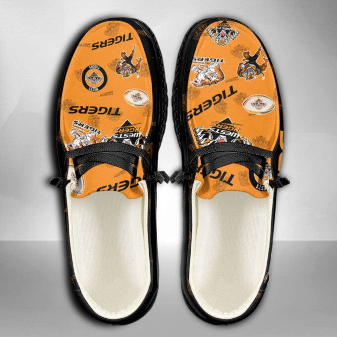 NRL Wests Tigers Hey Dude Shoes Wally Lace Up Loafers Moccasin Slippers Fan Gifts