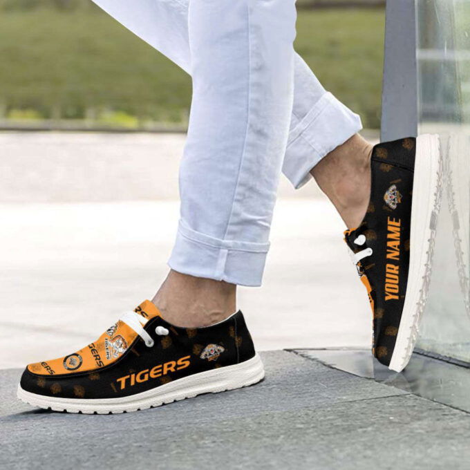 NRL Wests Tigers Hey Dude Shoes Wally Lace Up Loafers Moccasin Slippers Fan Gifts