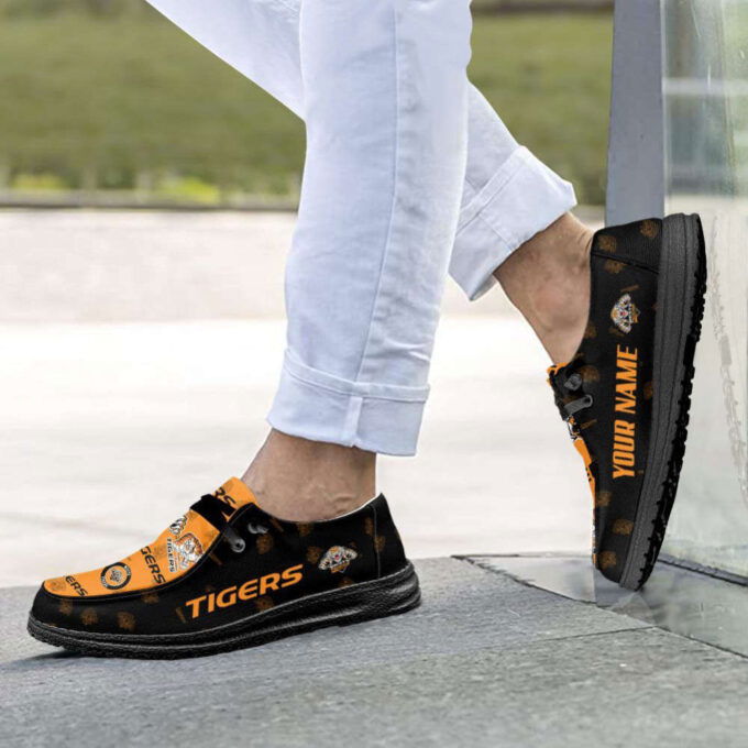 NRL Wests Tigers Hey Dude Shoes Wally Lace Up Loafers Moccasin Slippers Fan Gifts