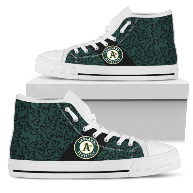 Oakland Athletics Baseball MLB Custom Canvas High Top Shoes