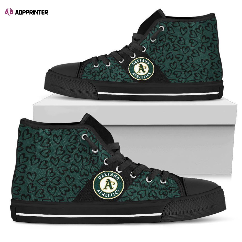 Oakland Athletics Baseball MLB Custom Canvas High Top Shoes HT1149 Oakland Athletics Baseball MLB Custom Canvas High Top Shoes HT1149