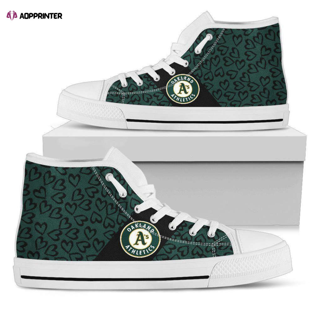 Oakland Athletics Baseball MLB Custom Canvas High Top Shoes Oakland Athletics Baseball MLB Custom Canvas High Top Shoes