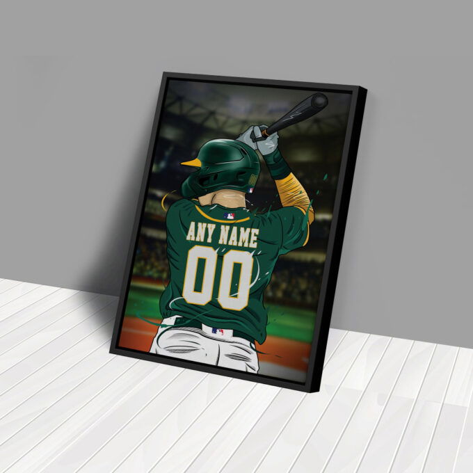 Oakland Athletics Jersey MLB Personalized Jersey Custom Name and Number Canvas Wall Art Print Home Decor Framed Poster Man Cave Gift