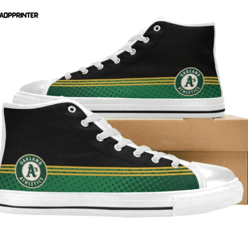 Cart 5 Oakland Athletics MLB Baseball Custom Canvas High Top Shoes