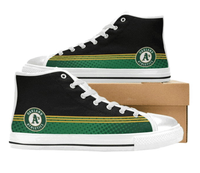 Oakland Athletics MLB Baseball Custom Canvas High Top Shoes