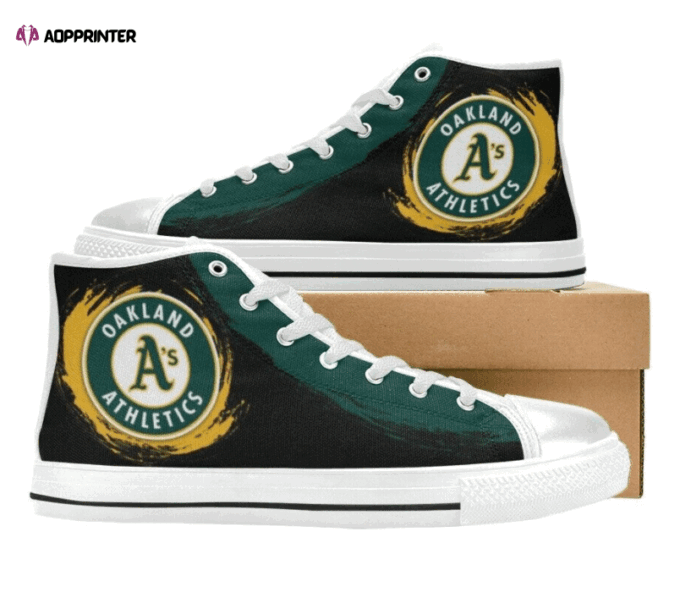 Oakland Athletics MLB Baseball Custom Canvas High Top Shoes