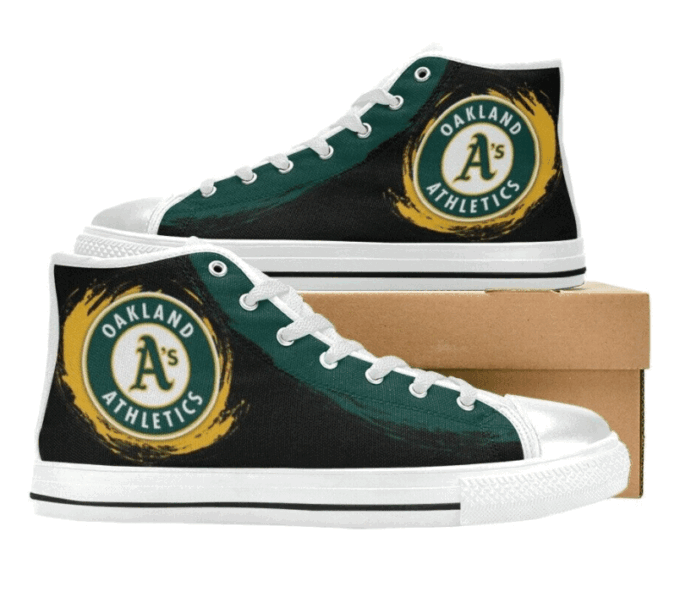 Oakland Athletics MLB Baseball Custom Canvas High Top Shoes
