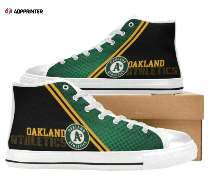 Oakland Athletics MLB Baseball Custom Canvas High Top Shoes