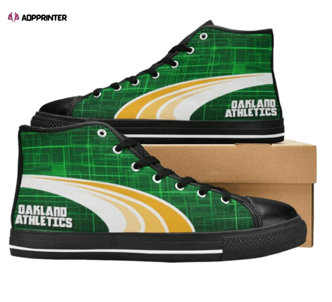 Oakland Athletics MLB Baseball Custom Canvas High Top Shoes