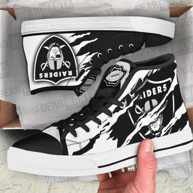 Oakland Raiders High Top Shoes Custom For Fans