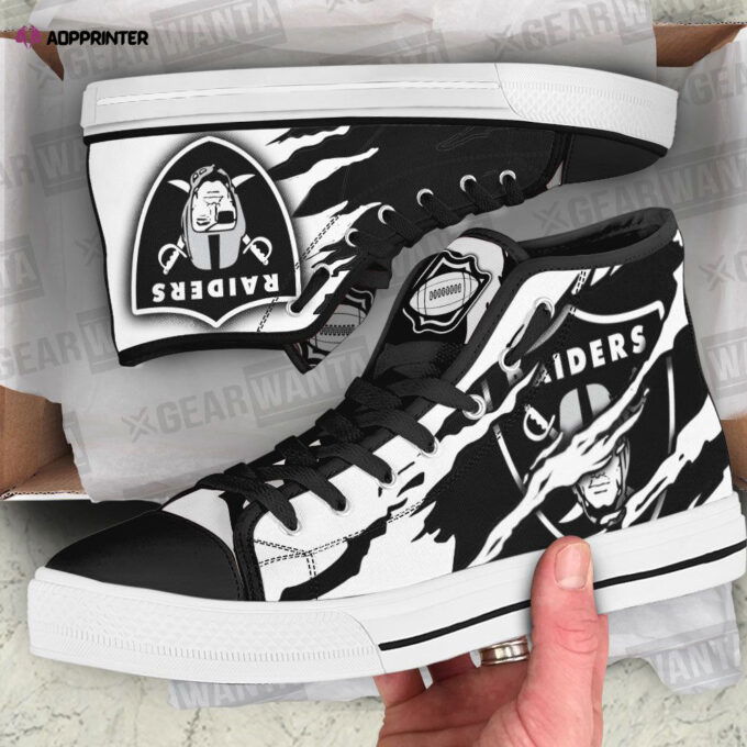 Oakland Raiders High Top Shoes Custom For Fans
