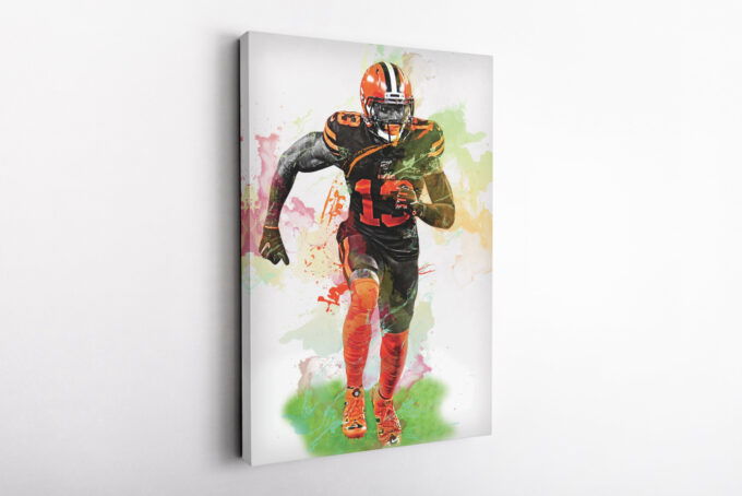 Odell Beckham JR Art Poster Cleveland Browns NFL Canvas Unique Design Wall Art Print Hand Made Ready to Hang Custom Design