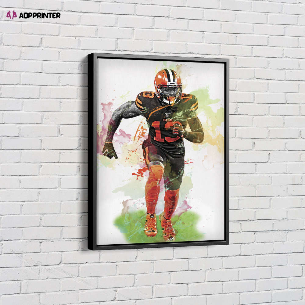 Odell Beckham JR Art Poster Cleveland Browns NFL Canvas Unique Design Wall Art Print Hand Made Ready to Hang Custom Design Odell Beckham JR Art Poster Cleveland Browns NFL Canvas Unique Design Wall Art Print Hand Made Ready to Hang Custom Design