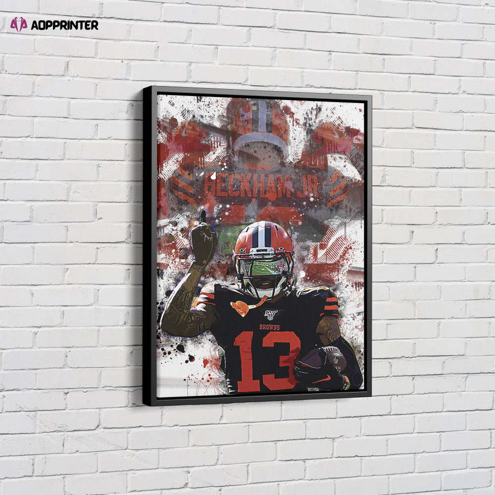 Odell Beckham Paint Poster Cleveland Browns Canvas Unique Design Wall Art Print Hand Made Ready to Hang Custom Design Odell Beckham Paint Poster Cleveland Browns Canvas Unique Design Wall Art Print Hand Made Ready to Hang Custom Design