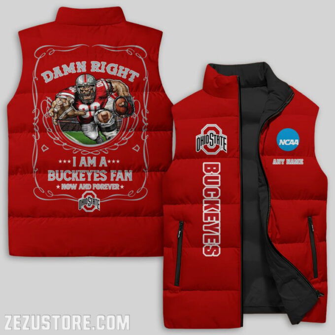 Ohio State Buckeyes NCAA Sleeveless Puffer Jacket Custom For Fans Gifts